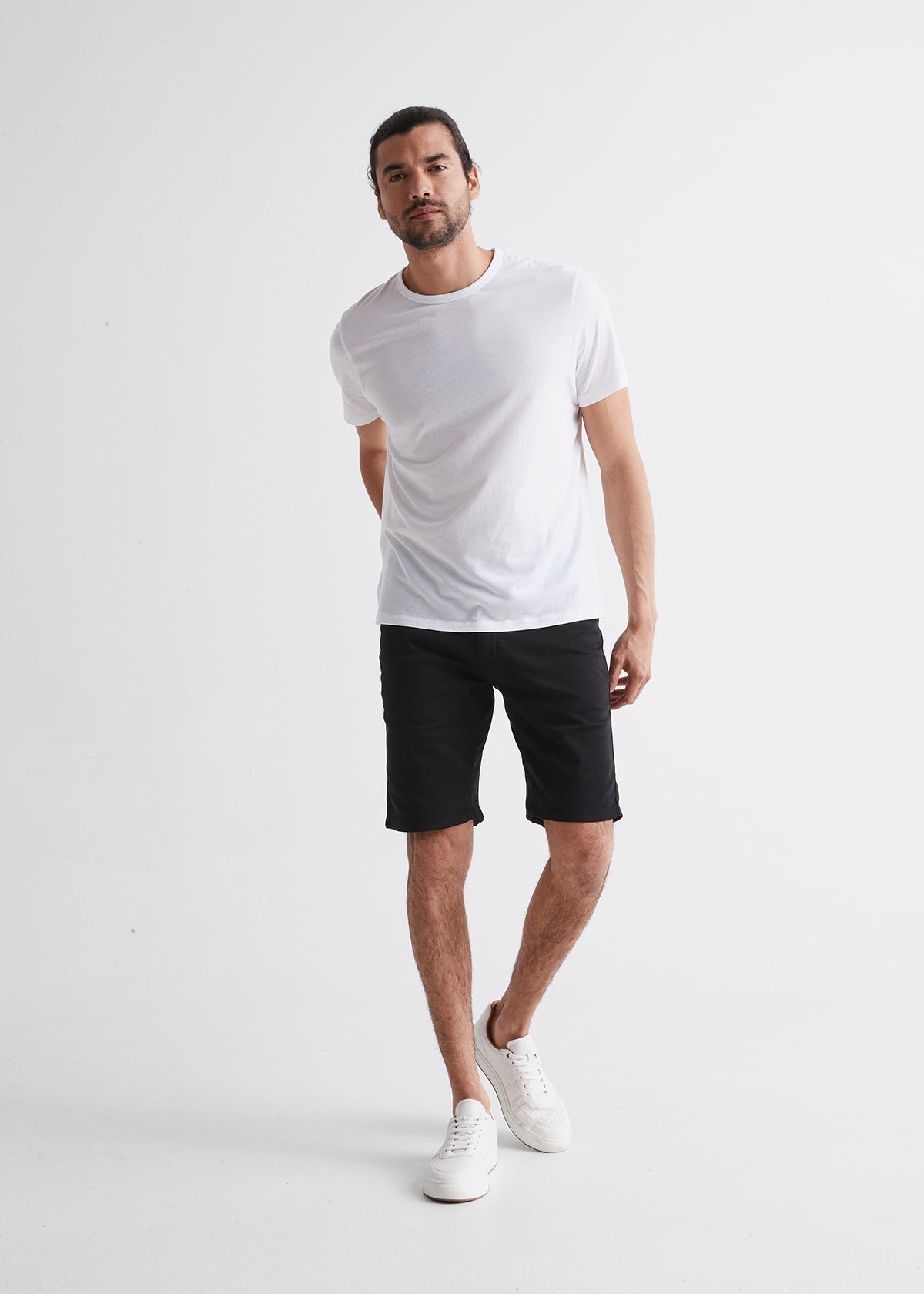black slim fit performance short full body