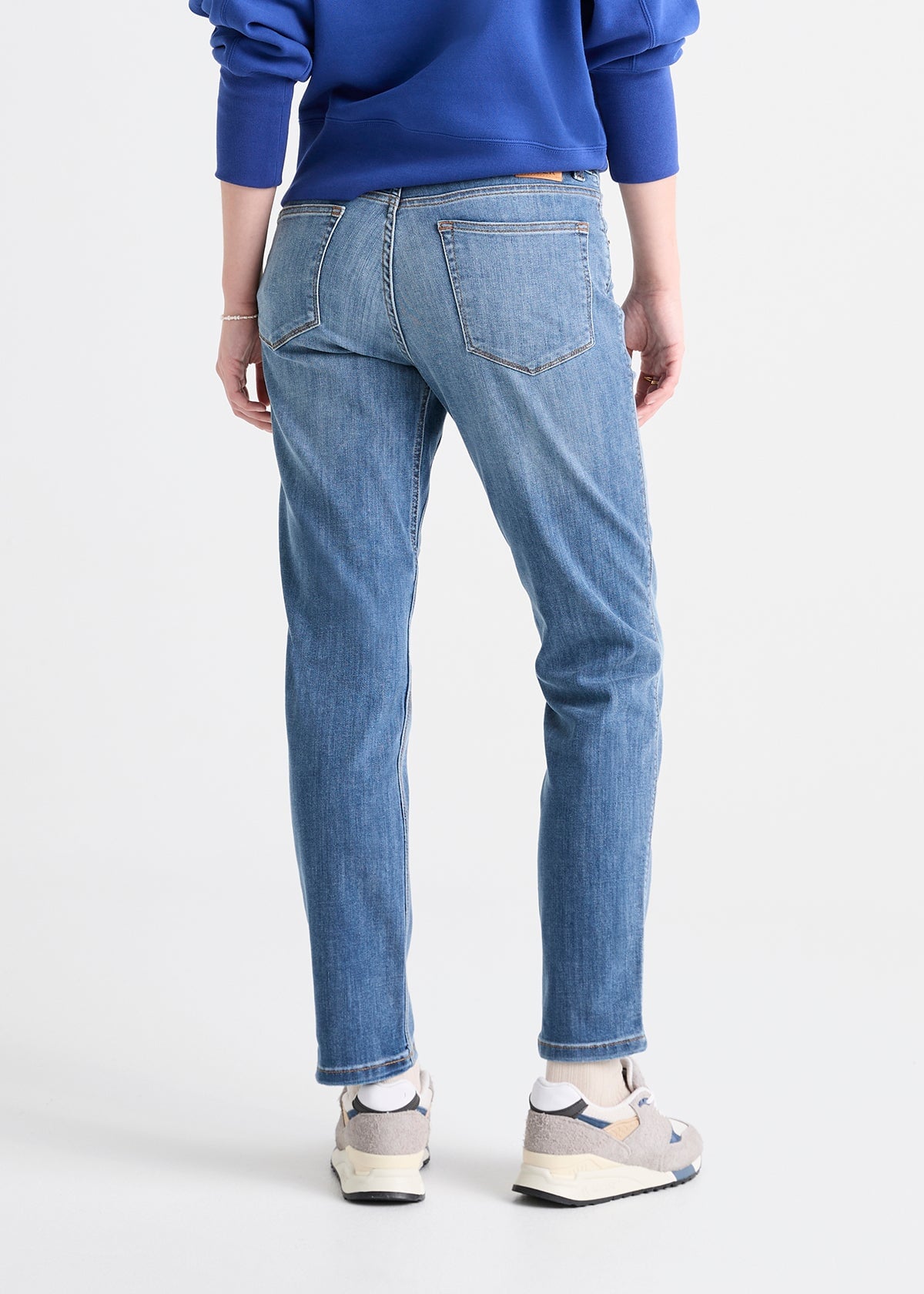 women's girlfriend stretch denim light wash back